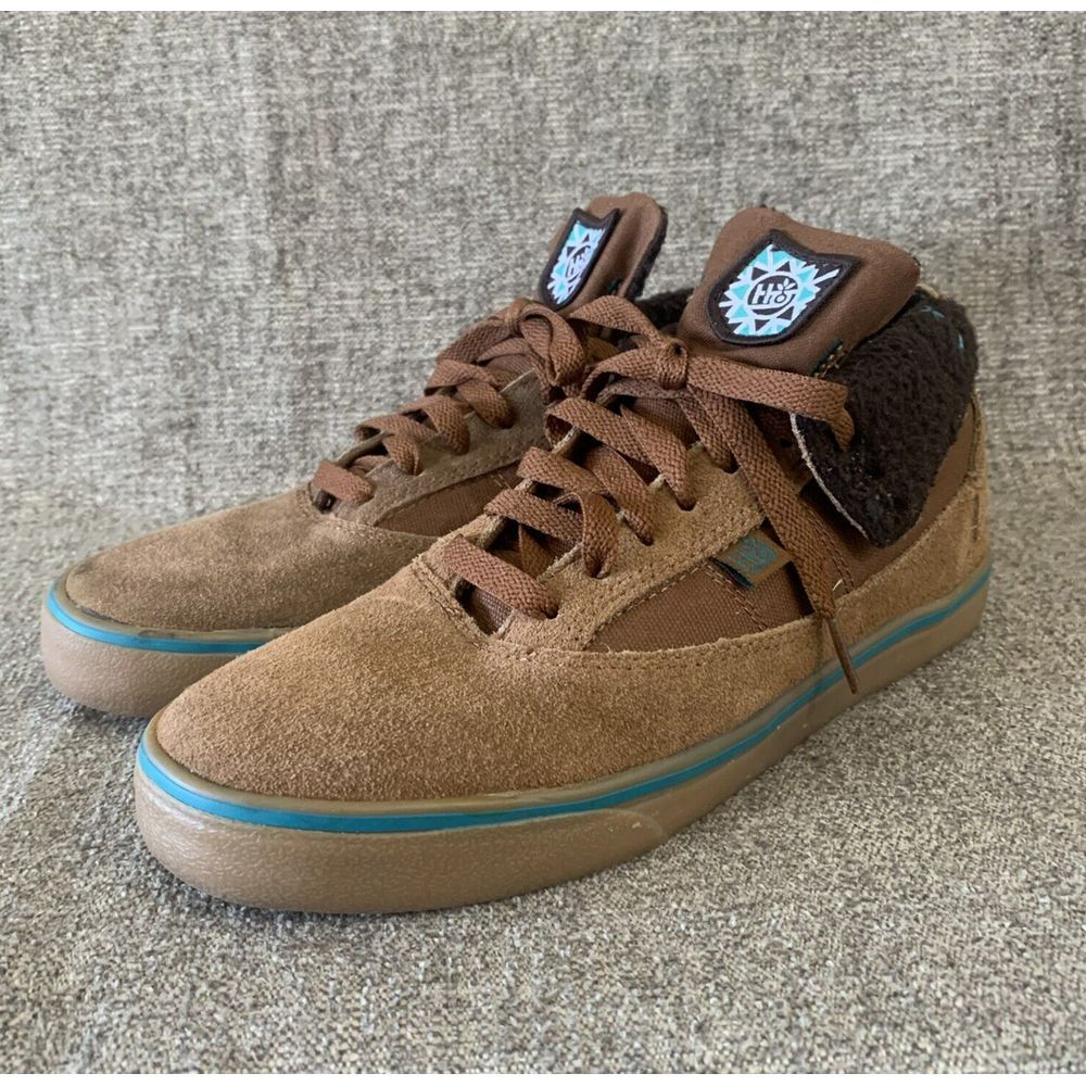 Habitat Guru Hi Vulcan Sneakers Shoes Nutmeg Brown‎ Sz 7 Fleece Lining